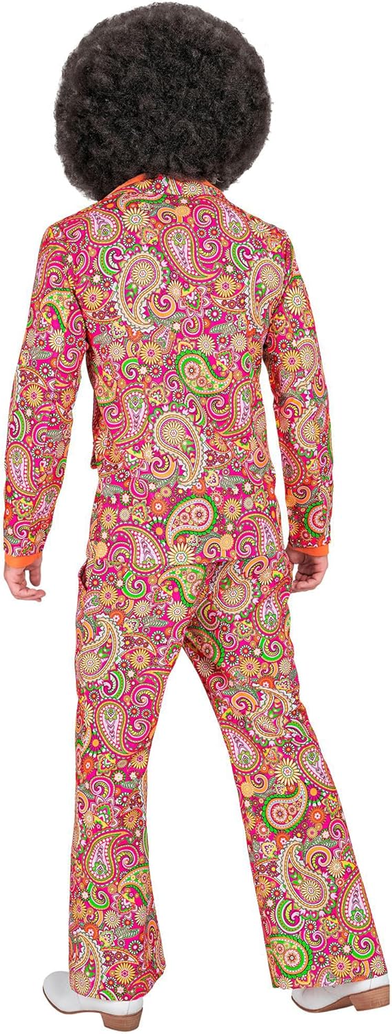 Widmann - Costume 60s suit, jacket and trousers, hippie, reggae, flower power, disco fever, hit move paisley L