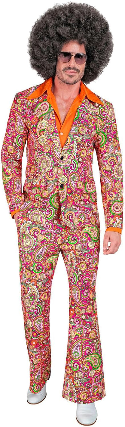 Widmann - Costume 60s suit, jacket and trousers, hippie, reggae, flower power, disco fever, hit move paisley L