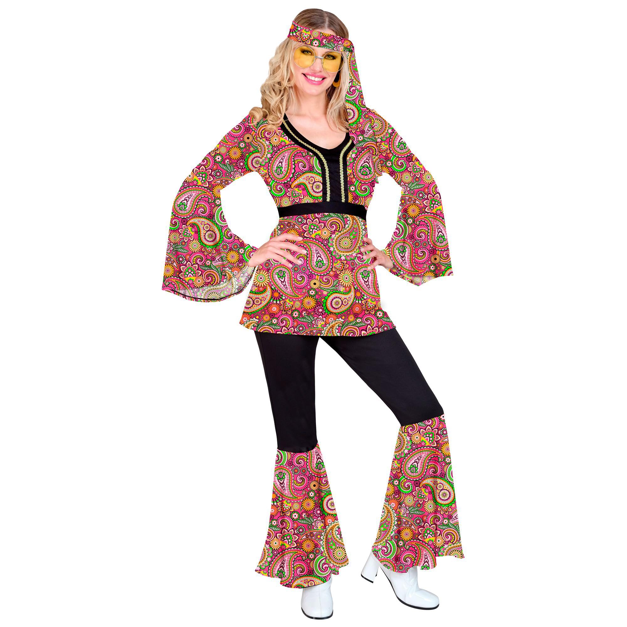 Widmann Milano Party Fashion – Hippie Costume 60s Style Reggae Flower Force Disco Fever paisley S