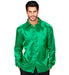 Widmann Satin Green 70s Disco Shirt (M) Green