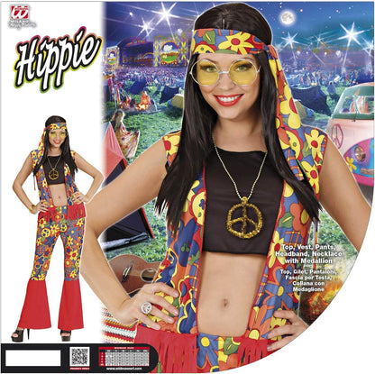 Mens Hippie Woman Costume Extra Large UK 46" for 60s 70s Hippy Fancy Dress XL
