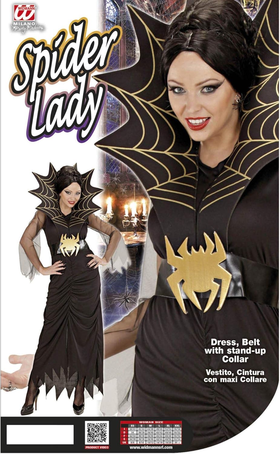 Ladies Spider Lady Costume Extra Large UK 18-20 for Halloween Fancy Dress XL
