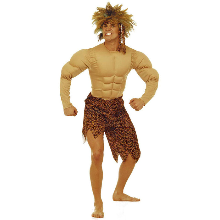 Widmann - Jungle man costume, costume with muscles and headband, stone age, Neanderthal, carnival, theme party
