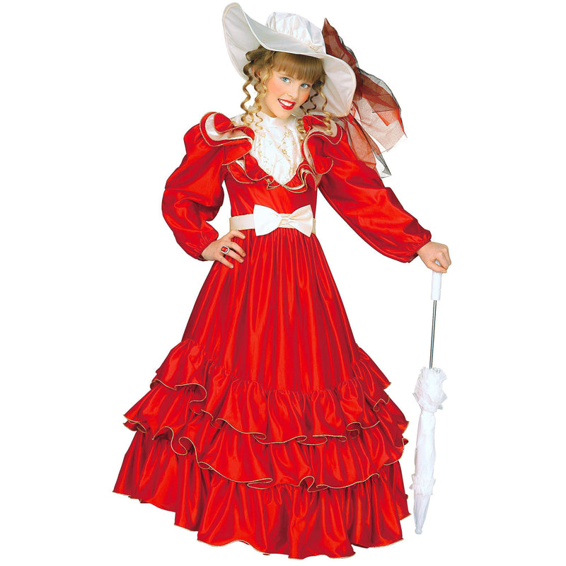 Widmann - Kinderkostüm Clementina, Kleid mit Petticoat, Gürtel mit Schleife, Hut, Adelige, Karneval, Mottoparty 11-13 years/ Large