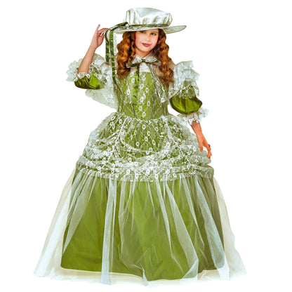Children's Milady Green Costume Small 5-7 yrs (128cm) for Medieval Princess Fancy Dress