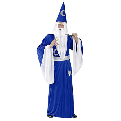 Widmann Men's 35104 - Wizard Costume, Tunic with Collar, Belt, Hat, Witch Master, Carnival, Theme Party XL Multicoloured