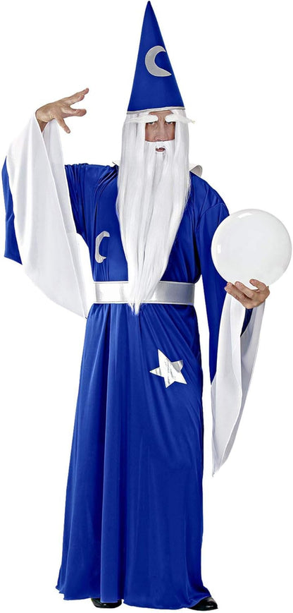 Widmann Men's 35104 - Wizard Costume, Tunic with Collar, Belt, Hat, Witch Master, Carnival, Theme Party XL Multicoloured