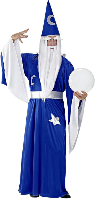 Widmann Men's 35104 - Wizard Costume, Tunic with Collar, Belt, Hat, Witch Master, Carnival, Theme Party XL Multicoloured
