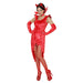 "DEVIL LADY" (velvet dress, gloves, stand-up collar with gem) - (L)