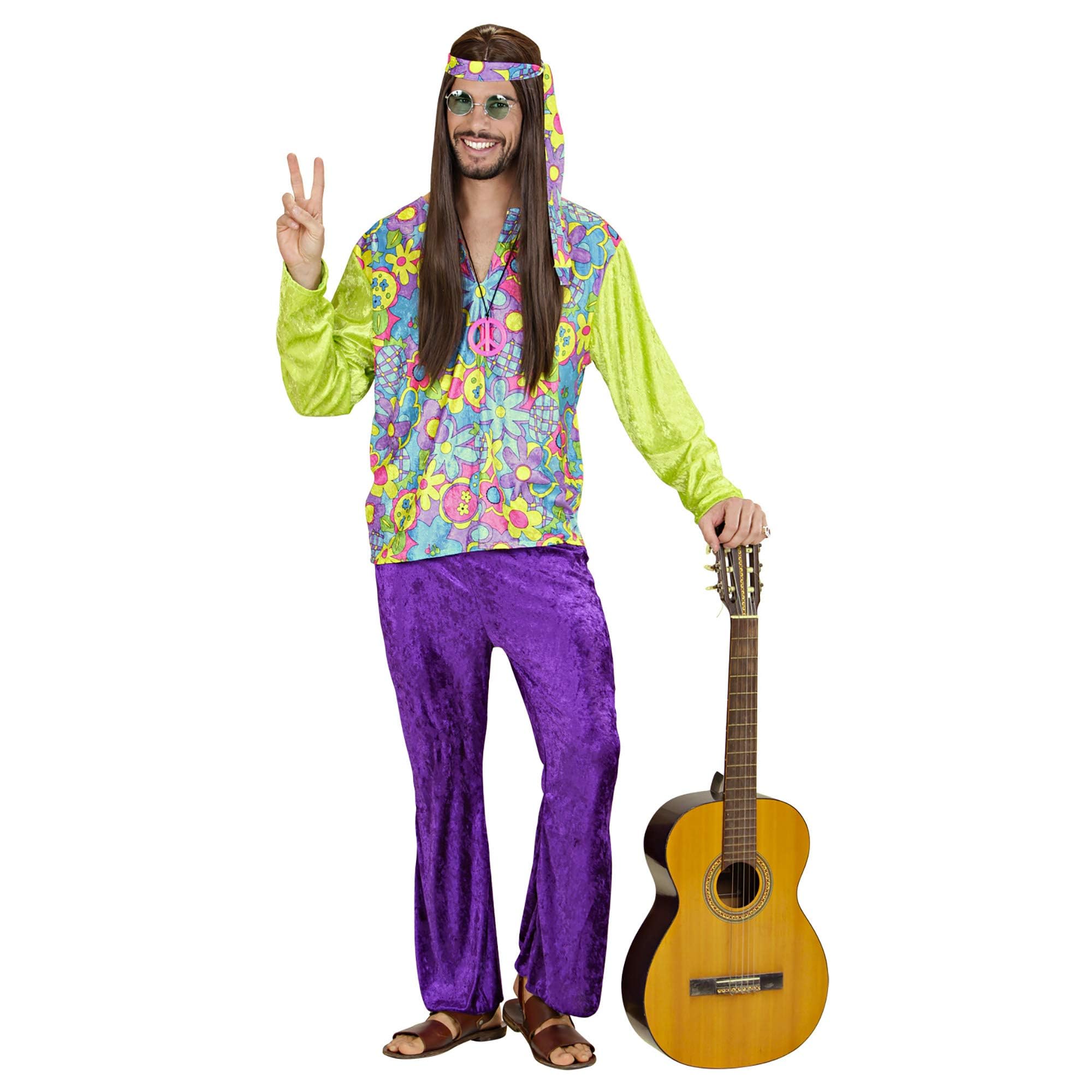 Mens Hippy Mens Velvet Costume Large UK 42/44" for 60s 70s Hippy Fancy Dress