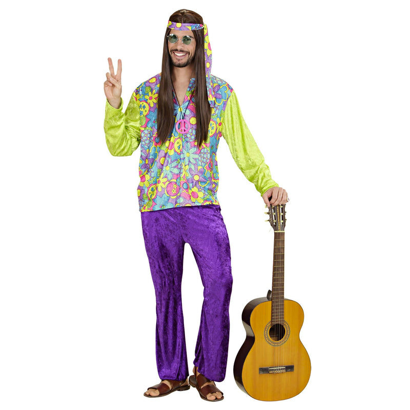Mens Hippy Mens Velvet Costume Large UK 42/44" for 60s 70s Hippy Fancy Dress