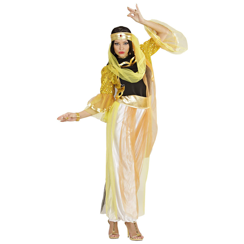 Ladies Harem Dancer Gold Ladies Costume Medium UK 10-12 for Middle East Indian Arab Fancy Dress