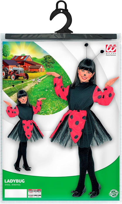 Children's Bug Dress Red/Blk Child 140cm Costume Medium 8-10 yrs (140cm) for Animal Jungle Farm Fancy Dress