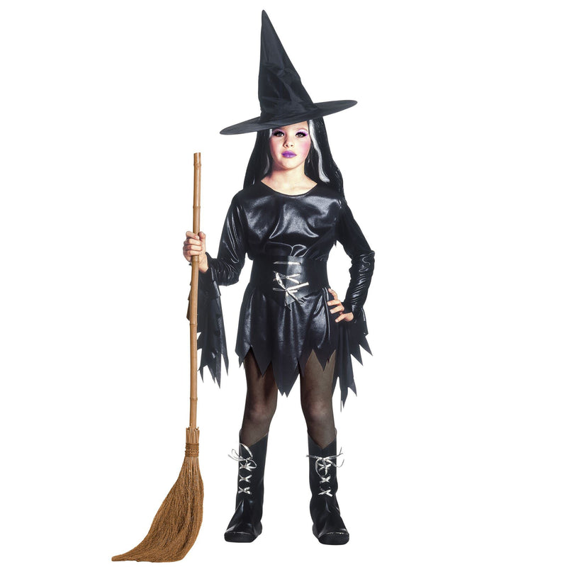 Widmann - Kinderkostüm Hexe, Kleid, Gürtel, Überstiefel, Hut, Zauberin, Fasching, Karneval, Mottoparty, Halloween 158 cm / 11-13 Years