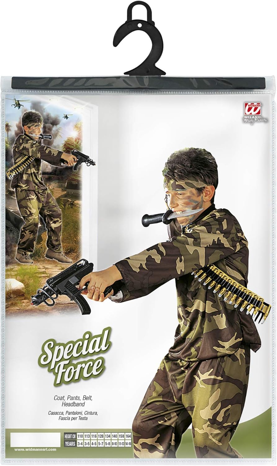 Children's Special Force 128cm Costume Small 5-7 yrs (128cm) for Military Army War Fancy Dress S (5 - 7 years (128 cm))