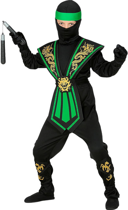 Widmann Unisex Kids Kinderkostüm Ninja Mit Waffenset - 158 Black - Green