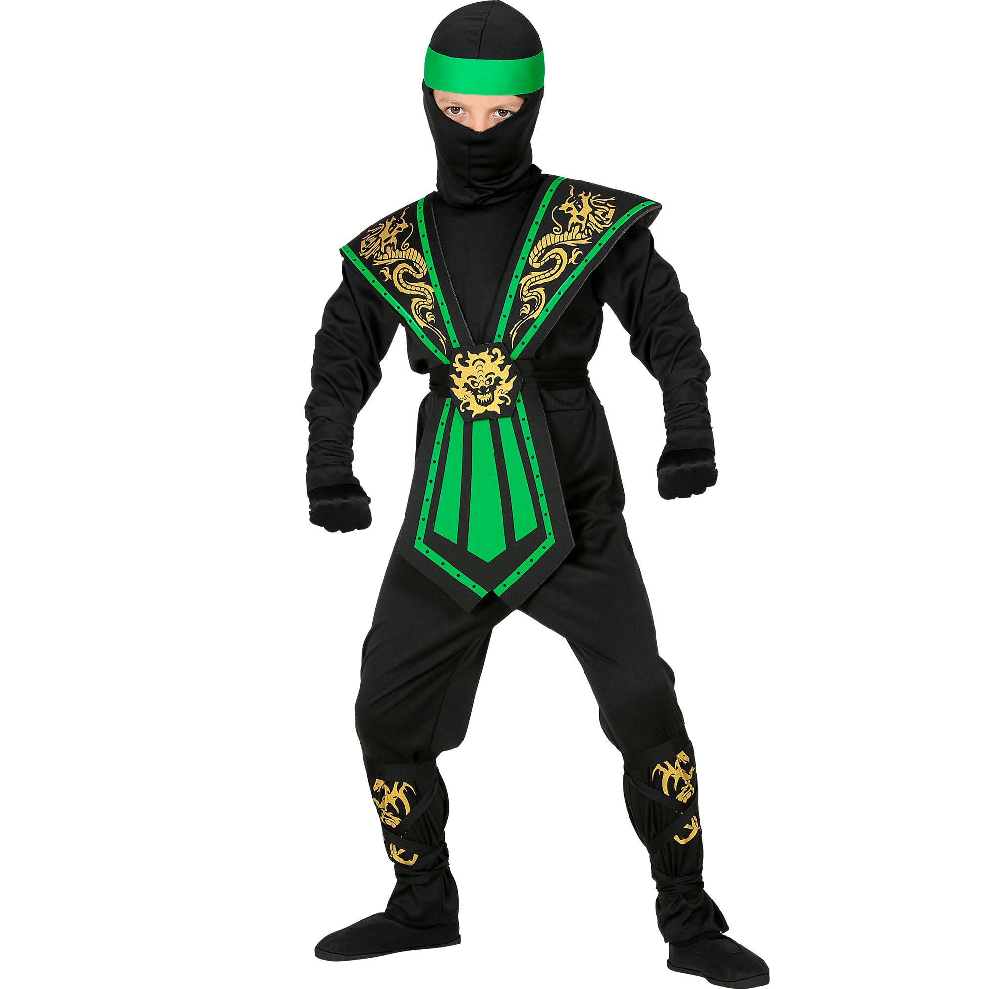 Widmann Unisex Kids Kinderkostüm Ninja Mit Waffenset - 158 Black - Green