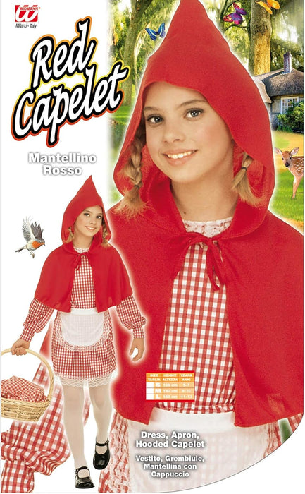 Widmann - Children's Costume Red Coat, Dress, Apron, Coat with Hood, Carnival, Theme Party 158