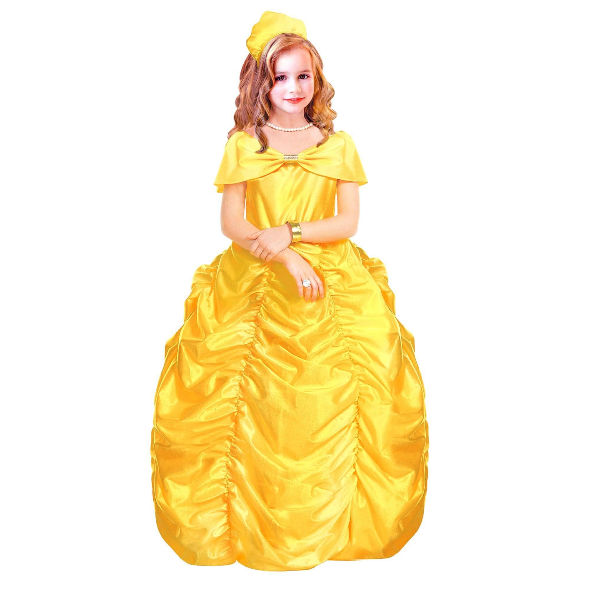 Children's Beauty Queen Yellow Dress Costume Large 11-13 yrs (158cm) for Fairytale Fancy Dress