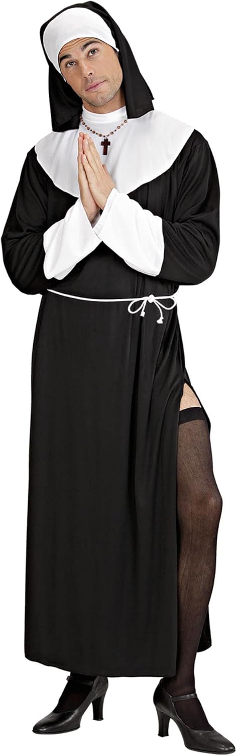 Widmann - Carmelo Nun costume, robe, belt, headpiece, carnival, theme party Medium - Chest -40/42