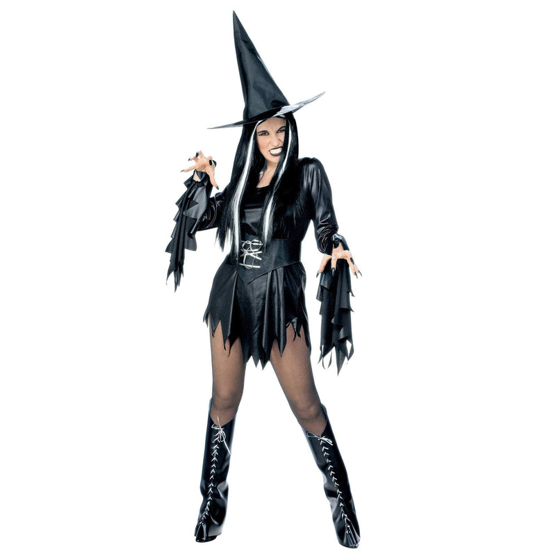 Ladies Evil Witch Costume Small UK 8-10 for Halloween Fancy Dress 36-38