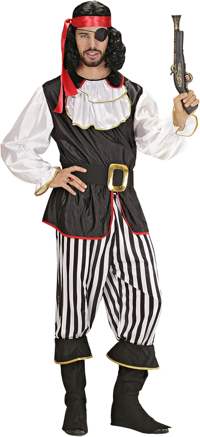 Mens Pirate Deluxe Costume Small UK 38/40" for Buccaneer Fancy Dress
