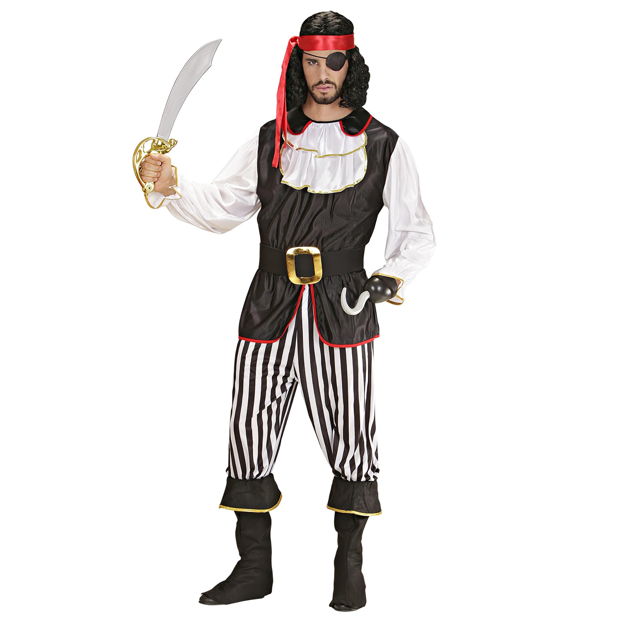 Mens Pirate Deluxe Costume Small UK 38/40" for Buccaneer Fancy Dress