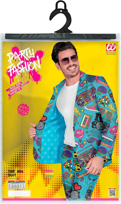 Widmann Men's Costume Party Fashion Suit 80s Costume party fashion suit 80s (pack of 1) XL Multicoloured
