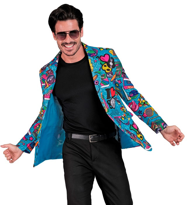 Widmann The 80s Party Fashion Jacket (Jacket) (XL) Turquoise / Light Blue