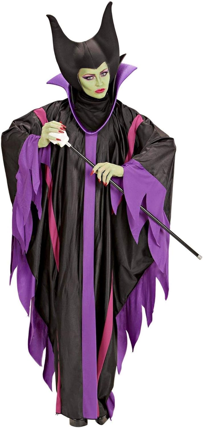 Widmann - Adult costume Malefizia, dress with collar, hat, witch, carnival, theme party, Halloween