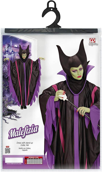 Widmann - Adult costume Malefizia, dress with collar, hat, witch, carnival, theme party, Halloween