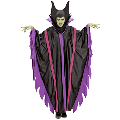 Widmann - Adult costume Malefizia, dress with collar, hat, witch, carnival, theme party, Halloween