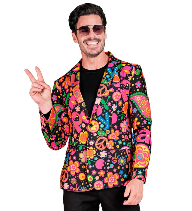Widmann Neon Hippie Party Fashion Jacket (Jacket) (XL) Different Colors