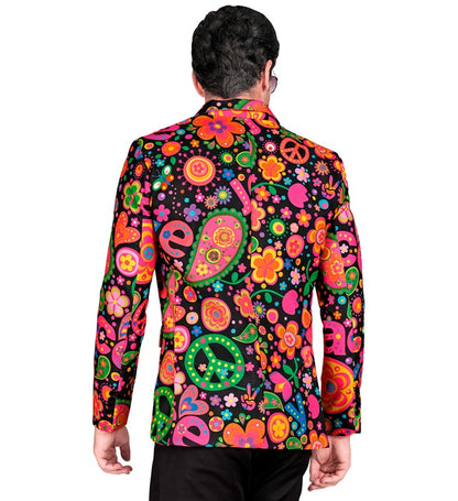 Widmann Neon Hippie Party Fashion Jacket (Jacket) (XL) Different Colors