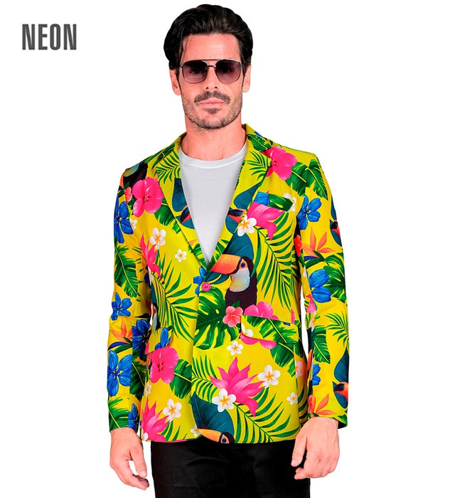 Widmann Neon Tropicana Party Fashion Jacket (Jacket) (L) Yellow