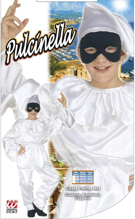 Children's Pulcinella 158cm Costume Large 11-13 yrs (158cm) for Clown Fancy Dress