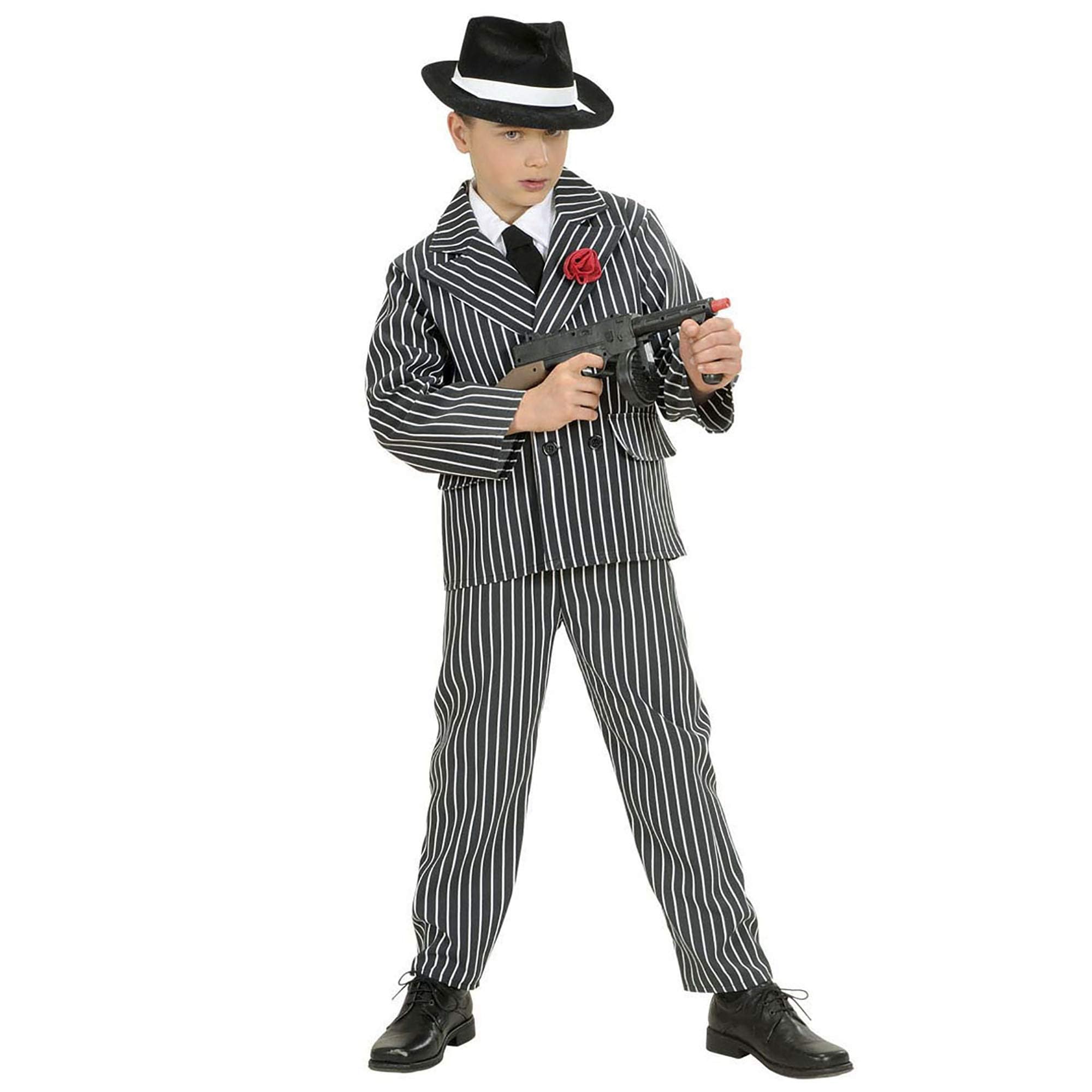 Children's Gangster Child 158cm Costume for 20s 30s Mob Capone Bugsy Fancy Dress
