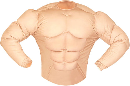 Children's Super Muscle Shirt Child 140cm Costume Medium 8-10 yrs (140cm) for Super Hero Fancy Dress