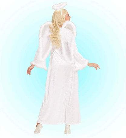 Widmann 44173 Velvet Adult CELESTIAL ANGEL COSTUME, DRESS WITH FEATHERS, Wings, Halo L Multi-coloured