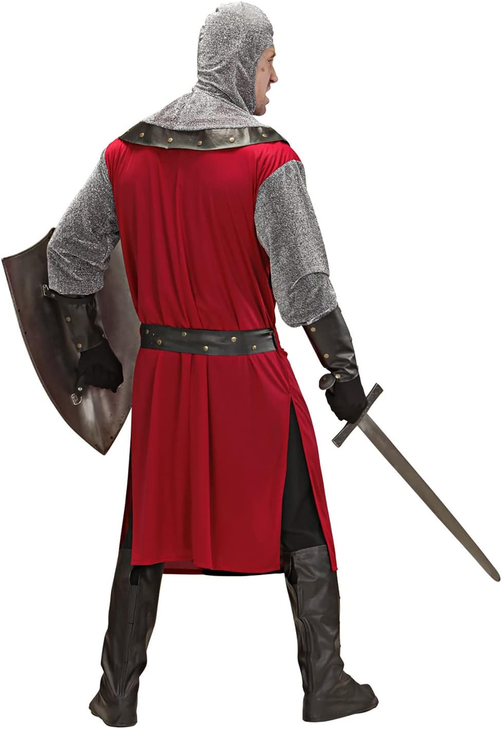 Widmann - Costume Knight of the Dark Epoch, Long Tunic, Belt, Bracelets, Helmets, Warrior, Fighter, Medieval Party, Carnival