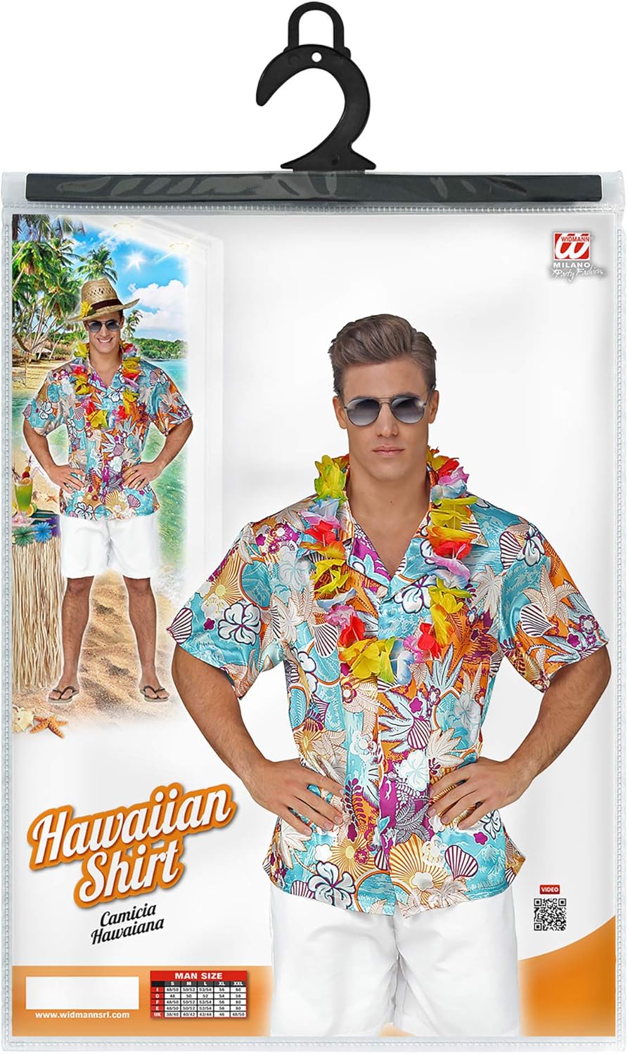 Widmann Satin Hawaiian Shirt Beach Party Carnival Theme Party