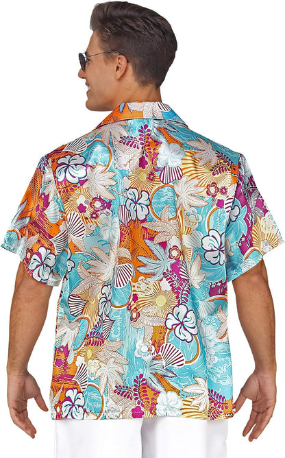 Widmann Satin Hawaiian Shirt Beach Party Carnival Theme Party
