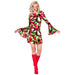 Widmann - Kostüm The 70s Groovy Style, Kleid, Flower Power, Hippie, 70er Jahre, Mottoparty, Karneval XXL