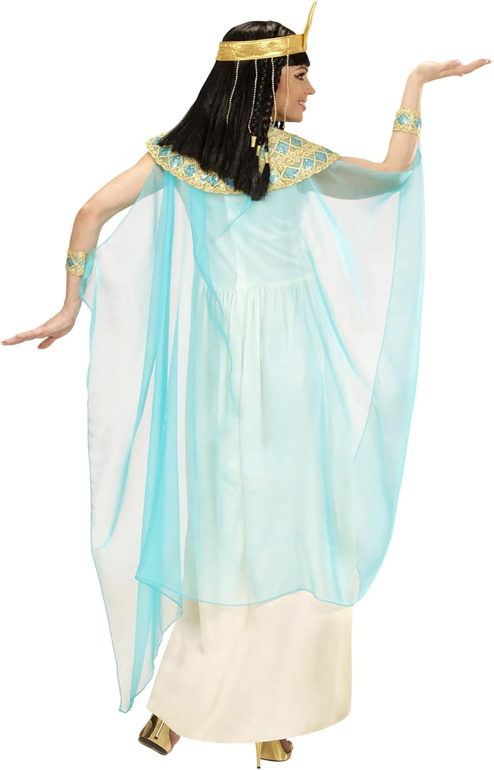 Widmann adult costume Cleopatra, dress with belt, bracelets, headband and cape, 49421