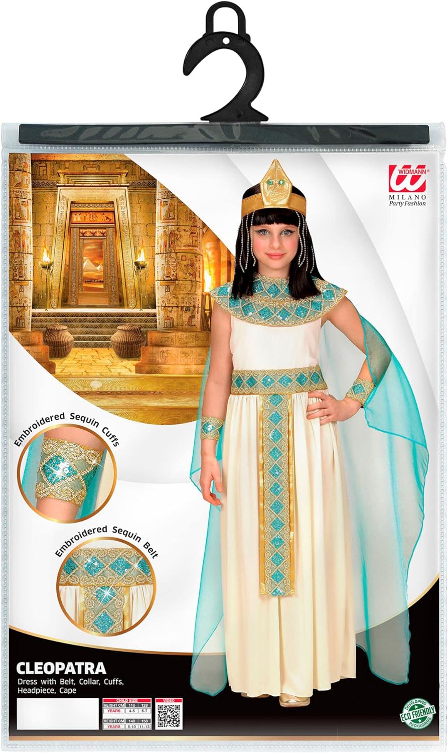 Widmann 49425 Cleopatra Costume Dress Belt, Arm Bands, Headband Cape 116