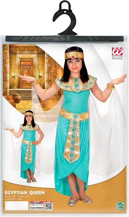 Widmann 49436 - Children's costume Egyptian queen, dress, belt, bracelets, headband and cape 128 Turquoise