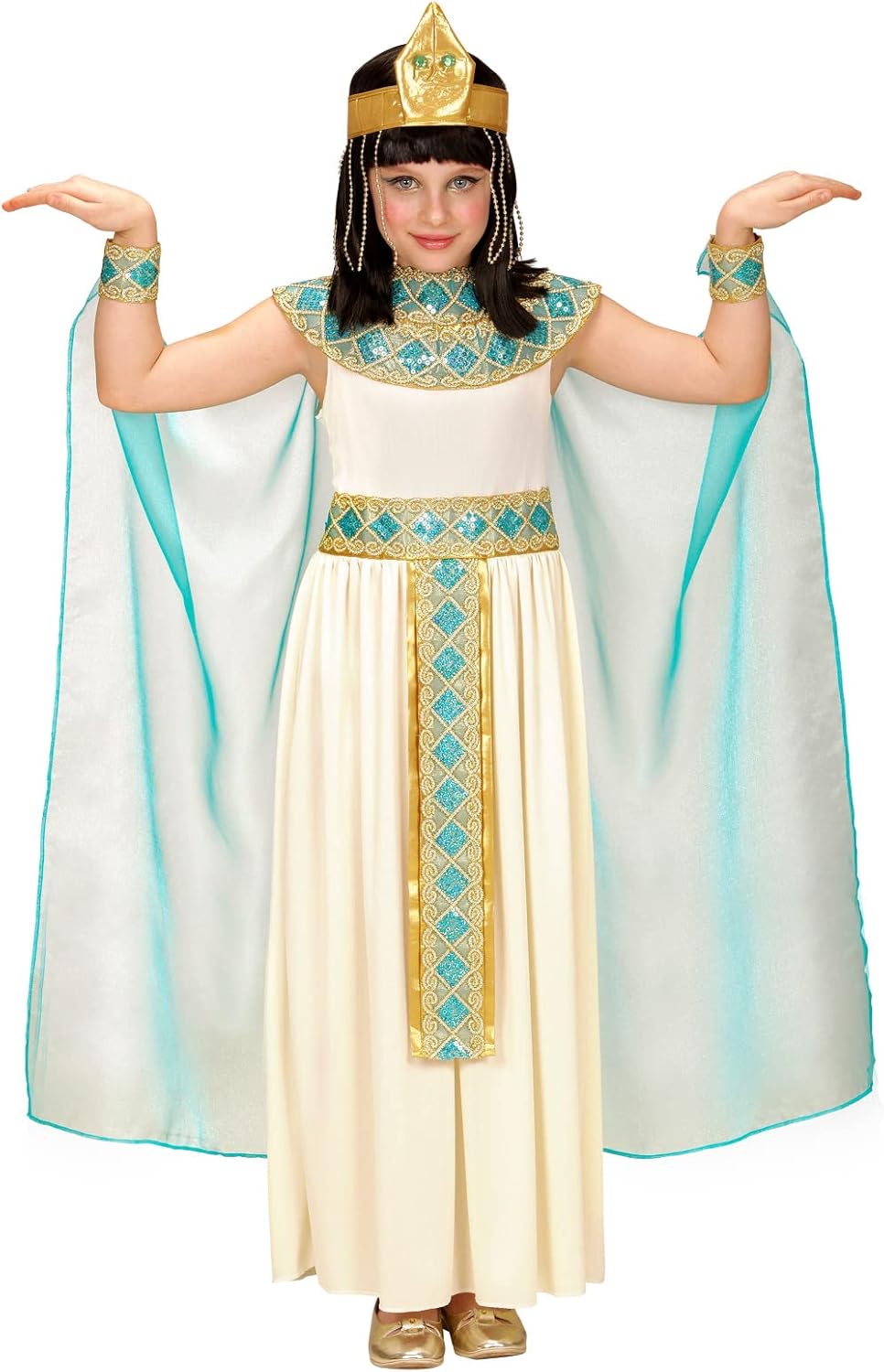 Widmann 49459 Cleopatra Children's Costume, Solid, Multicoloured, Standard Size