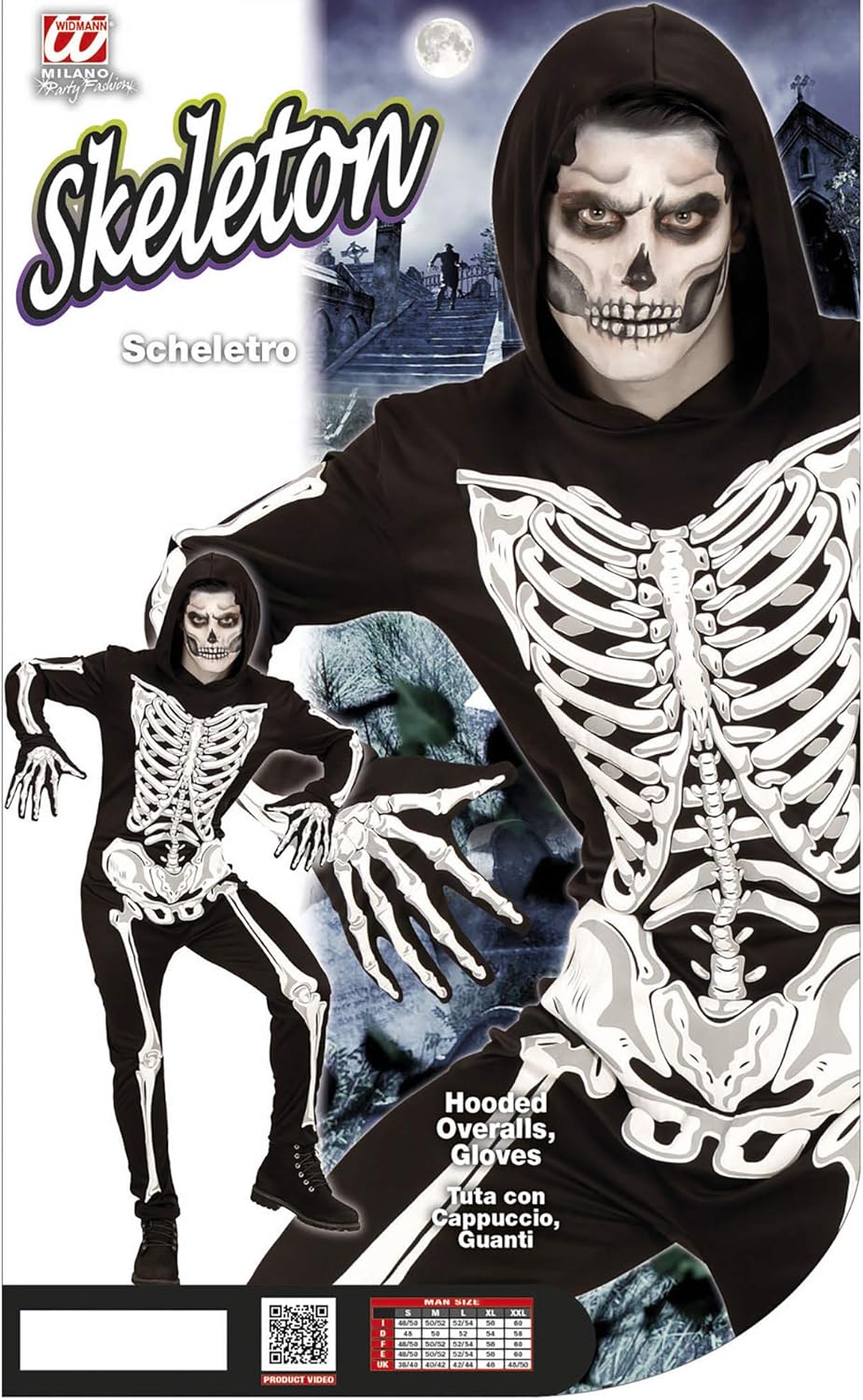 "SKELETON" (hooded jumpsuit, gloves) - (XL)