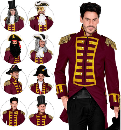 Widmann W Kostüm Parade Frack, Gothic, Pirat, Rock Star, Zirkusdirektor, Gardeuniform, Mottoparty, Karneval Bordeaux S