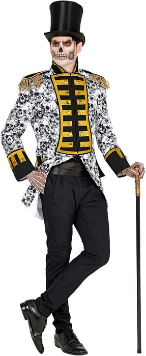 Widmann W Kostüm Parade Frack, Pirat, Rock Star, Gardeuniform, Totenkopf, Dia de los Muertos, Motto-Party, Karneval, Halloween Black-white XL